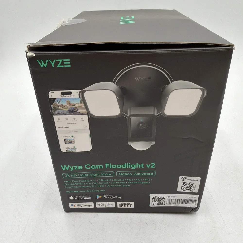 Wyze Cam Floodlight V2 Motion-Activated 2K HD Color Night Vision Camera